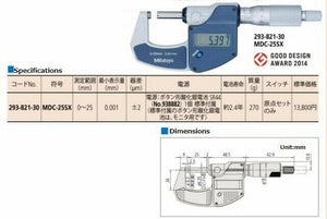 Mitutoyo Digimatic Micrometer MDC-25SX
